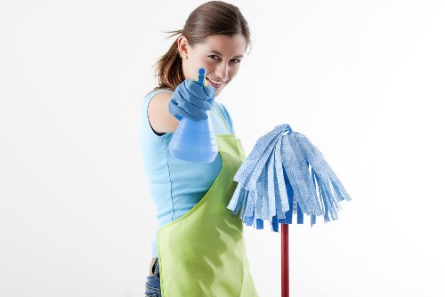 Post builders cleaning team removing dust after renovation in Brent