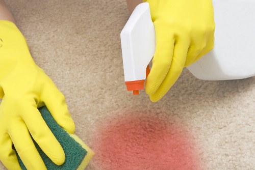 Access equipment used for upper-floor window cleaning in Brent