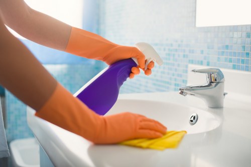 Local Brent cleaning team working in a flat and communal area